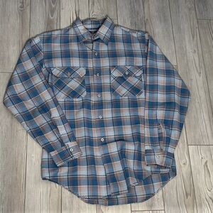 Vintage Men’s Big Mac Button Down Shirt Long Sleeve Blue/Orange Size Medium